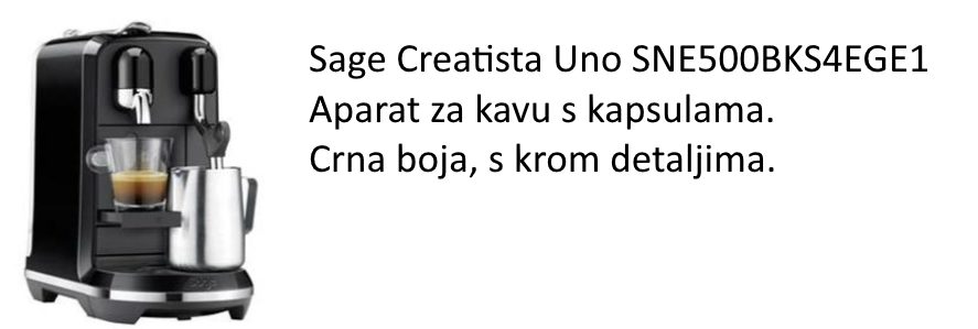 Poluprofesionalni aparat za kavu s kapsulama i mlaznicom za pjenjenje mlijeka