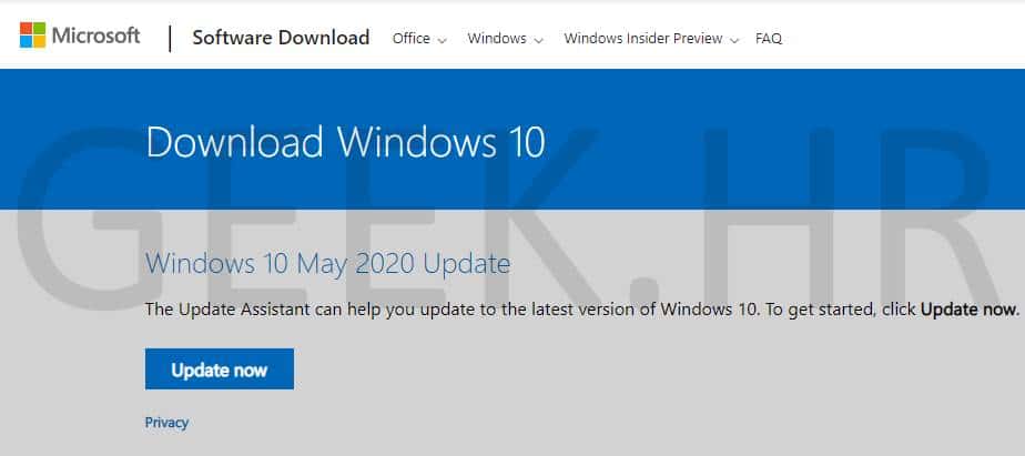 Microsoft Windows 10 May 2020 update