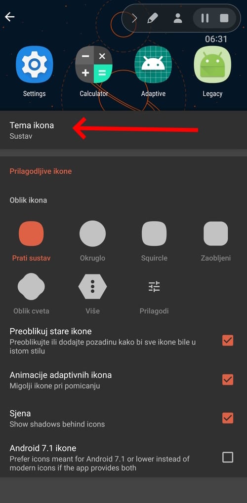 Samsung postavke Galaxy S23 Ultra